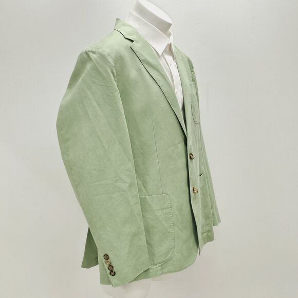 Peter Millar Sport Coat Jacket Men’s XL Blazer Green 2 Button Linen Preppy - Picture 4 of 13